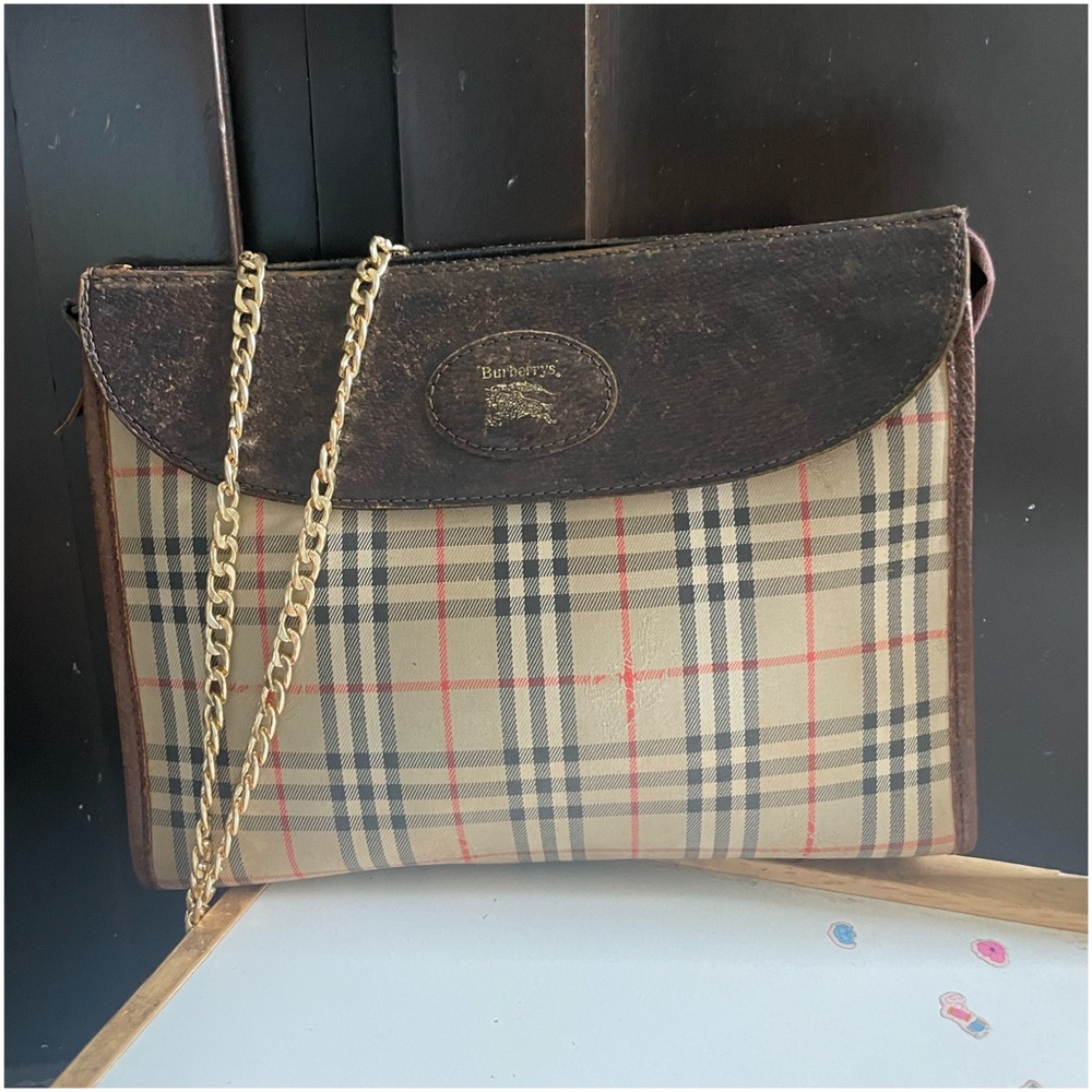 Burberry VIntage Nova Check Clutch Crossbody Shoulder Bag - Picture 1 of 12